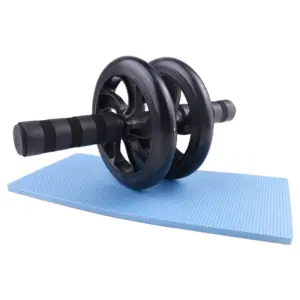 ลูกกลิ้งออกกําลังกายหน้าท้องสองล้อหน้าท้องหดตัว Body Sculpting Roller สีดำ