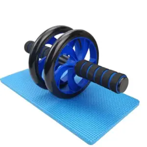 ลูกกลิ้งออกกําลังกายหน้าท้องสองล้อหน้าท้องหดตัว Body Sculpting Roller สีฟ้า